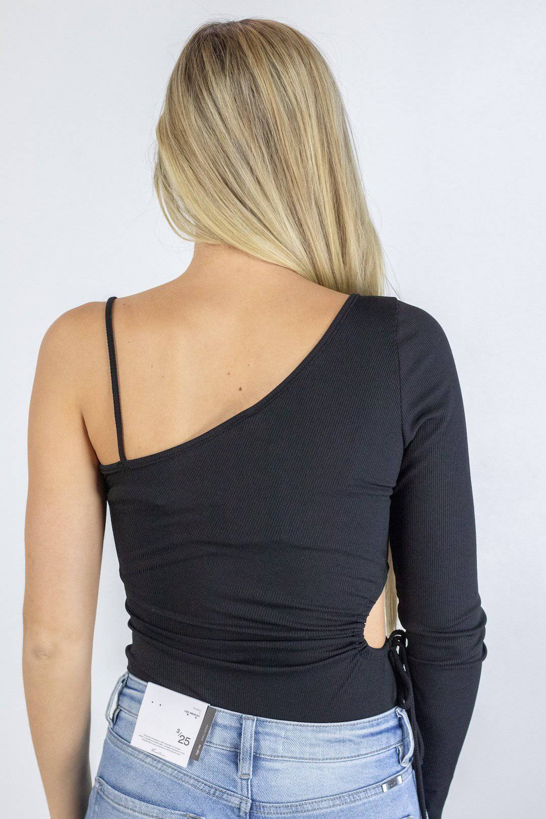 Black One Shoulder Bodysuit - Select Trends Boutique