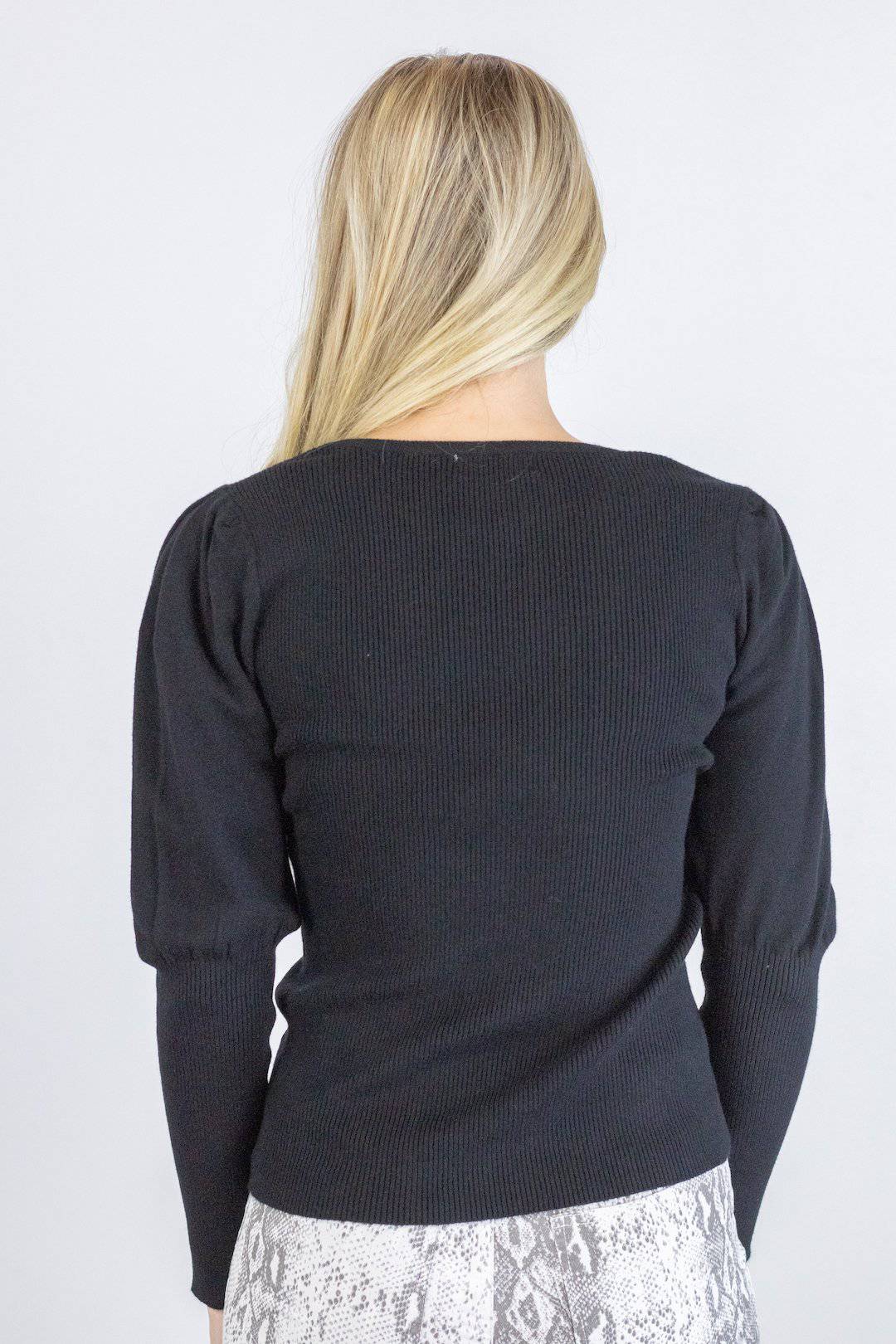 Black Puff Long Sleeve Top - Select Trends Boutique
