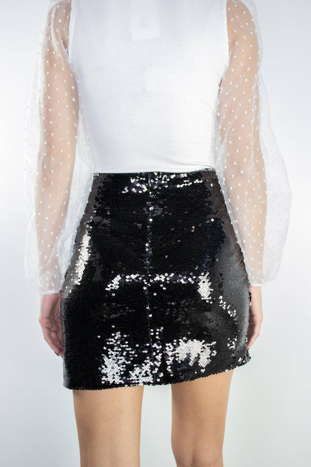 Black Sequin Mini Skirt - Select Trends Boutique