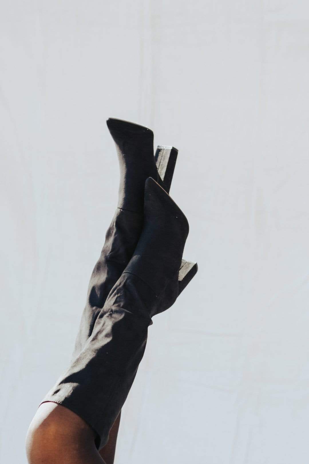 Black Suede Knee High Boots - Select Trends Boutique