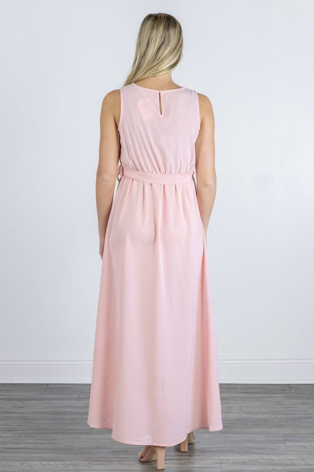 Blush Faux Wrap High-Low Dress - Select Trends Boutique