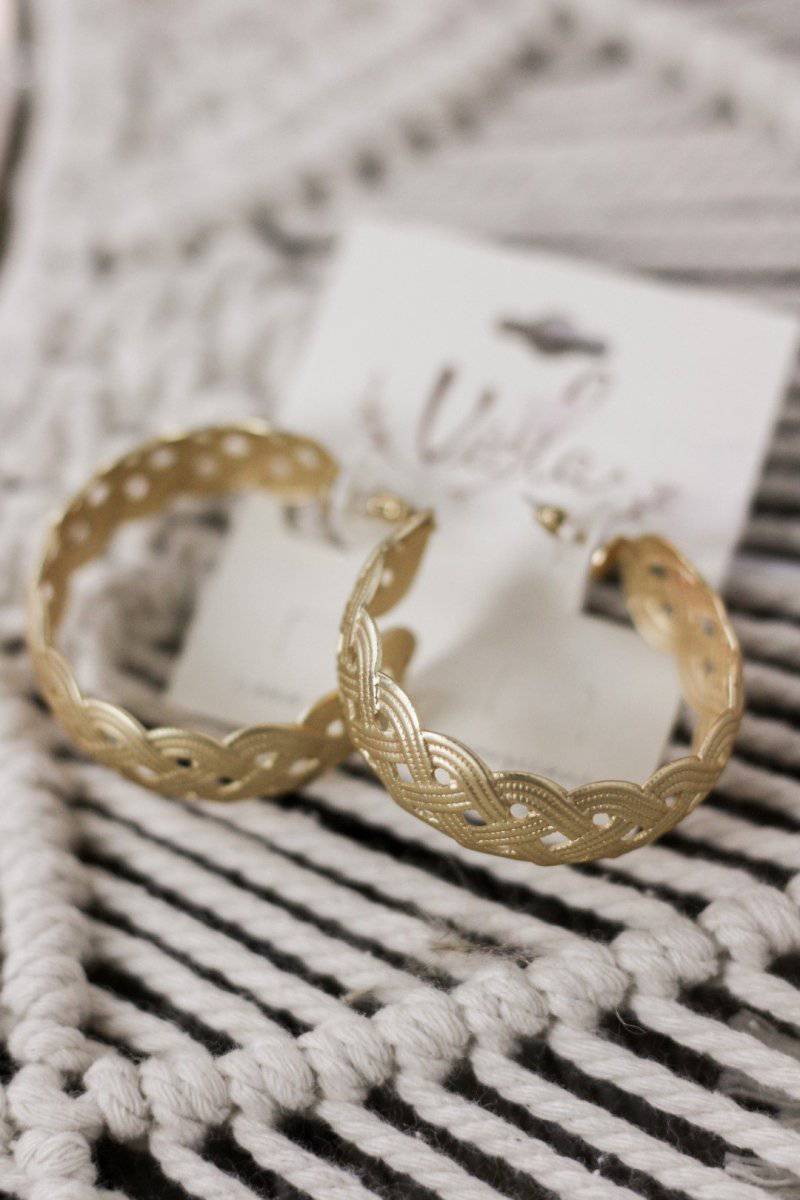 Braided Gold Hoop Earrings - Select Trends Boutique
