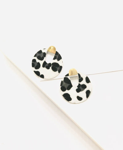 Circle Shag Leopard Earrings - Select Trends Boutique