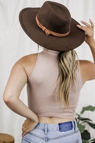 Coffee Belted Panama Hat - Select Trends Boutique