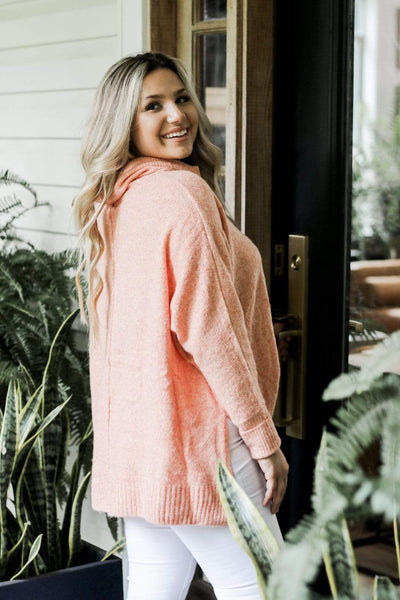 Coral Turtle Neck Sweater - Select Trends Boutique