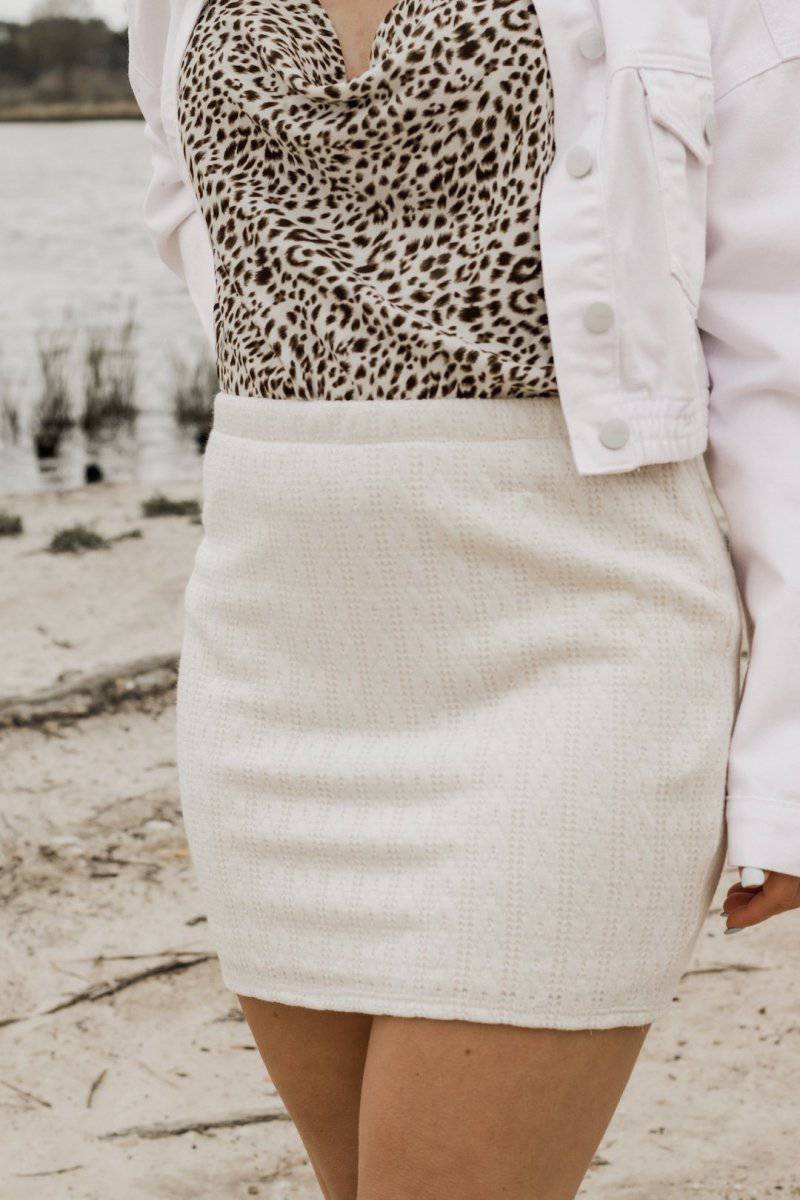 Cream Knit Mini Skirt - Select Trends Boutique