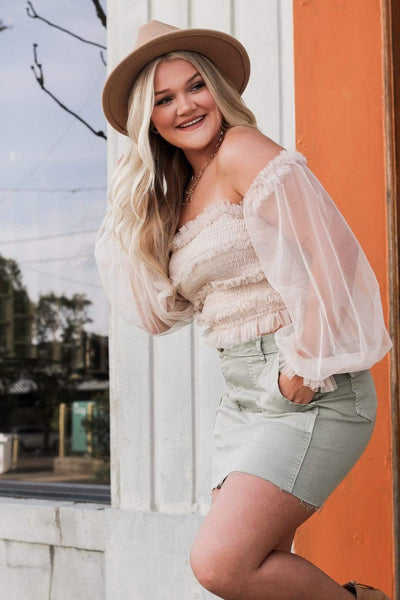Denim Sage Mini Skirt with Pockets - Select Trends Boutique