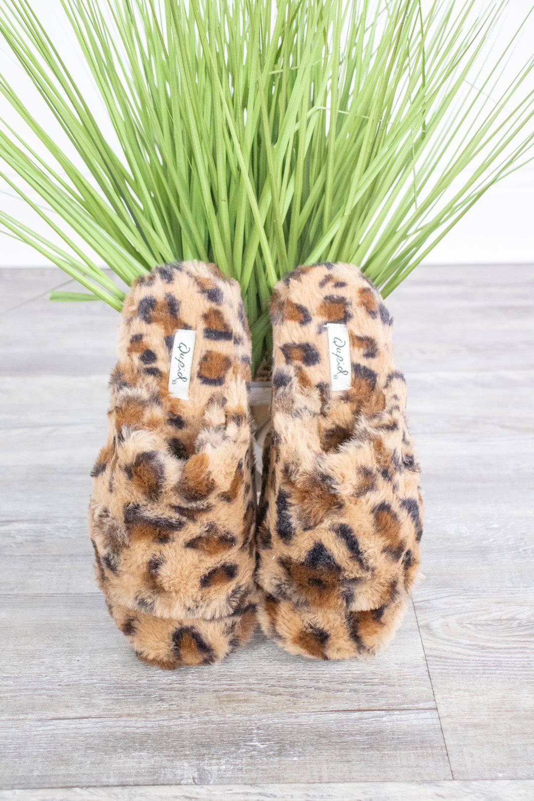 Faux Fur Leopard Slippers - Select Trends Boutique