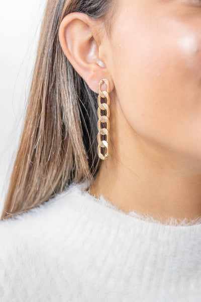 Gold Chain Link Earrings - Select Trends Boutique