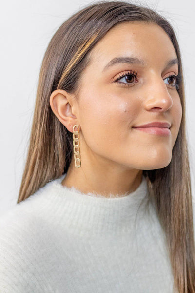 Gold Chain Link Earrings - Select Trends Boutique