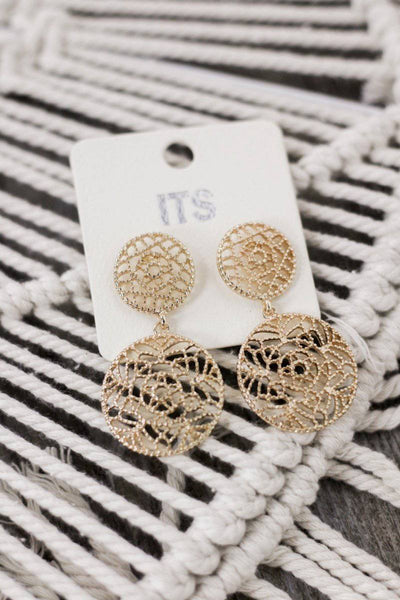 Gold Crochet Design Earrings - Select Trends Boutique