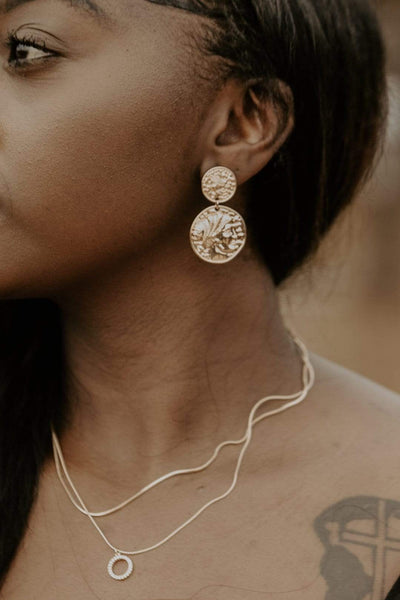 Gold Double Coin Earrings - Select Trends Boutique