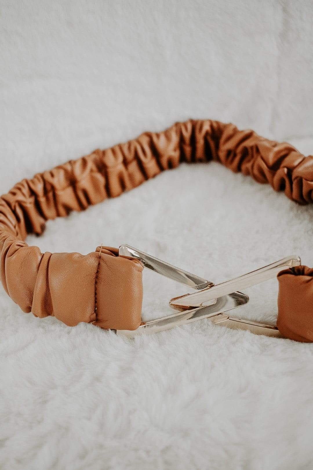 Gold Rust Rouched Belt - Select Trends Boutique