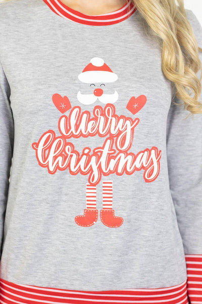 Grey Christmas Pajama Set - Select Trends Boutique