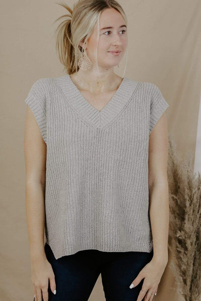 Grey Let's Go Sweater Vest - Select Trends Boutique