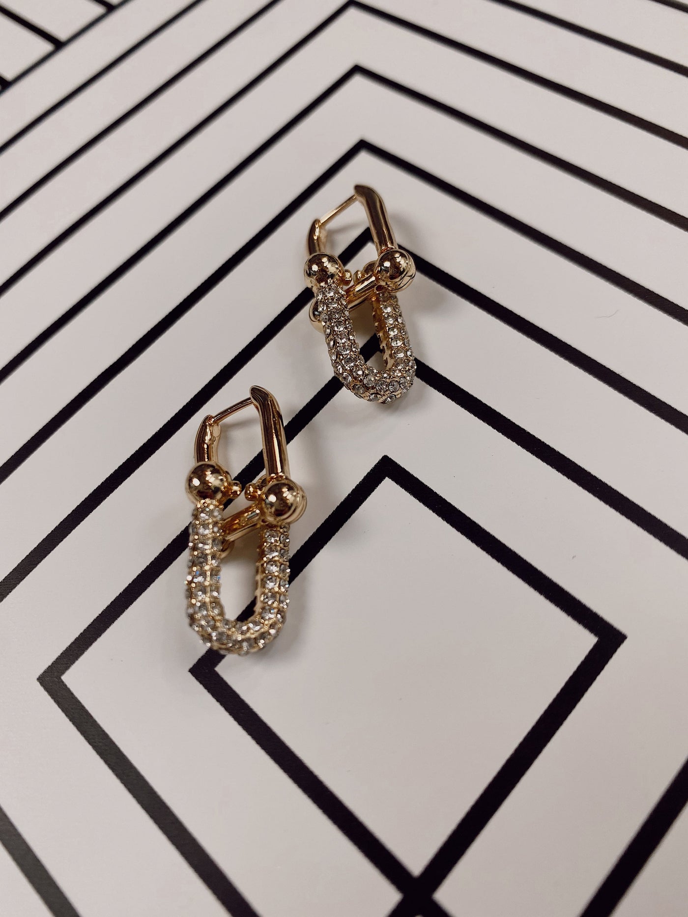 Gold Glitz Link Drop Earrings
