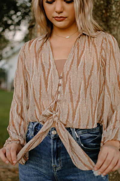 Taupe Collared Blouse