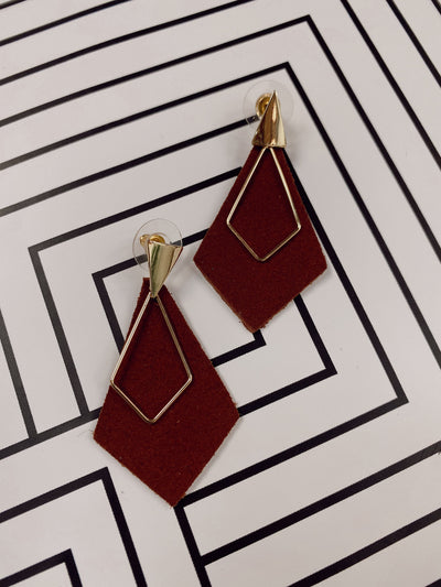 Brown/Gold Kite Drop Earrings