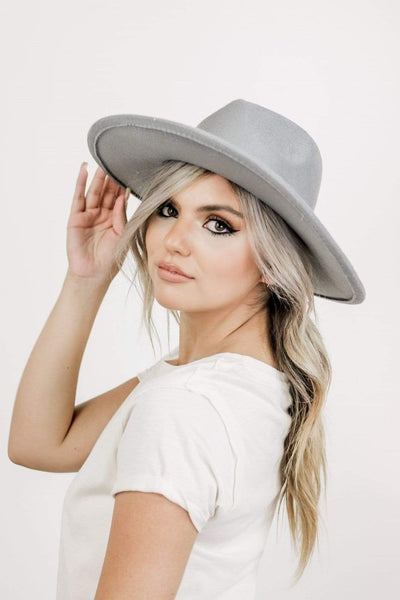 Light Grey Belted Panama Hat - Select Trends Boutique