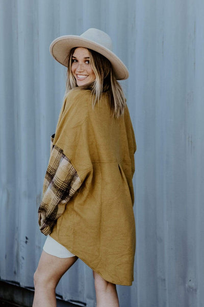 On The Go Mustard Flannel - Select Trends Boutique