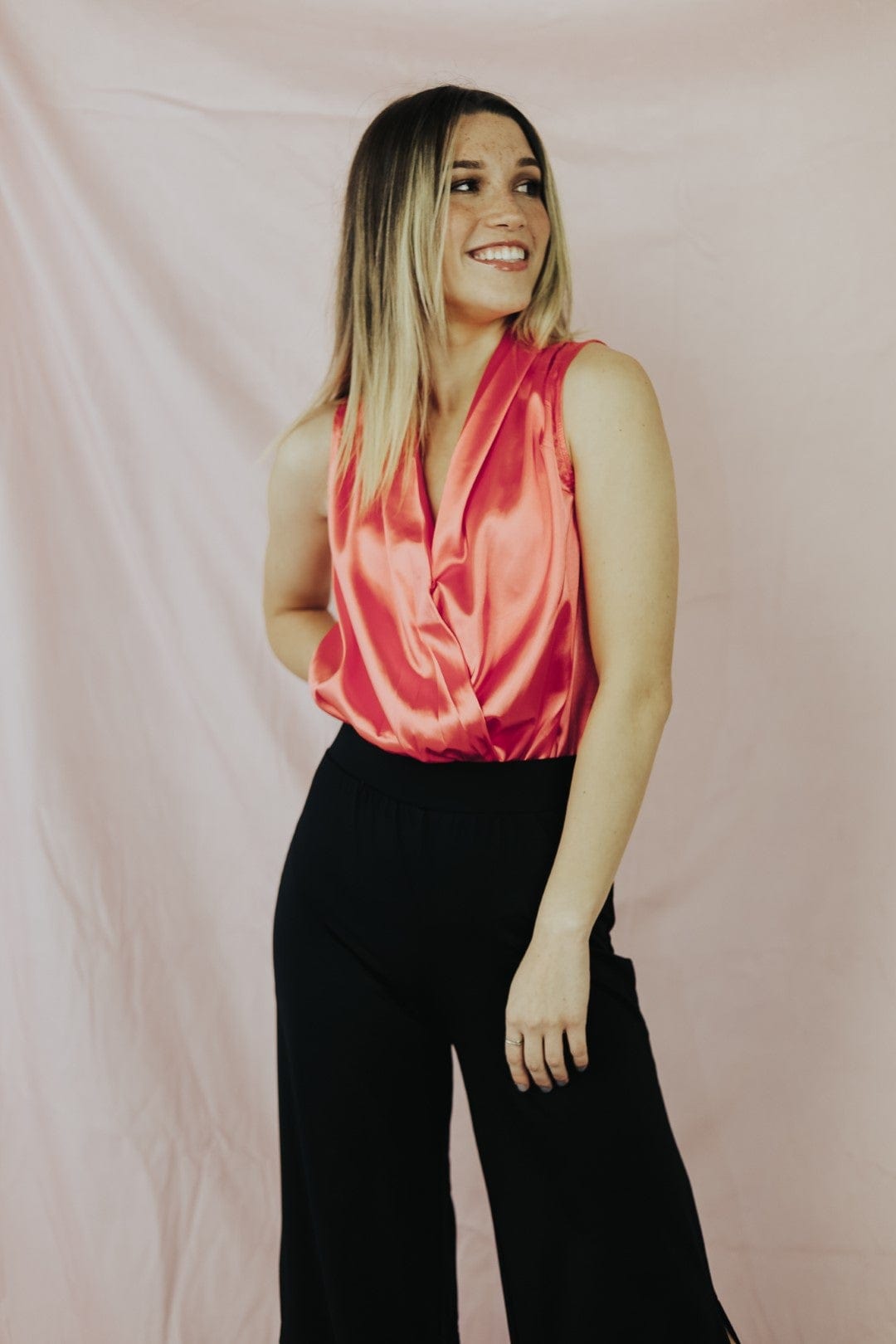 Pink Make A Move Silk Bodysuit - Select Trends Boutique