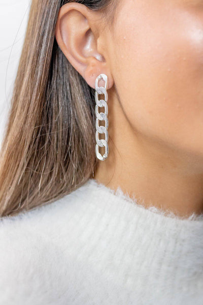 Silver Chain Link Earrings - Select Trends Boutique