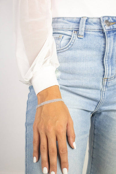 Silver Rhinestone Bracelet - Select Trends Boutique