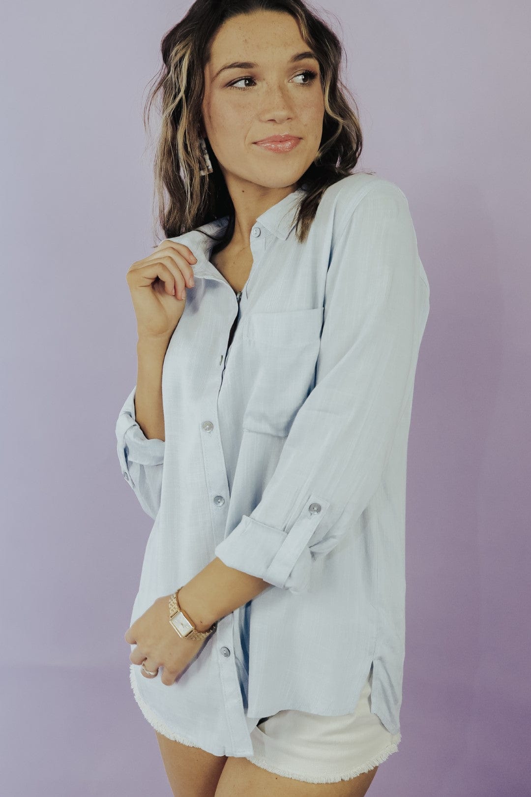 Sky Blue Shades Of Cool Blouse - Select Trends Boutique