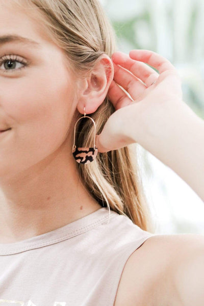 Taupe & Black Half Moon Earring - Select Trends Boutique