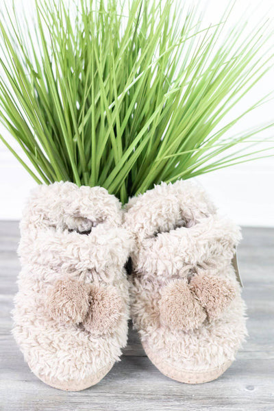Taupe Cozy Faux Fur Slippers - Select Trends Boutique