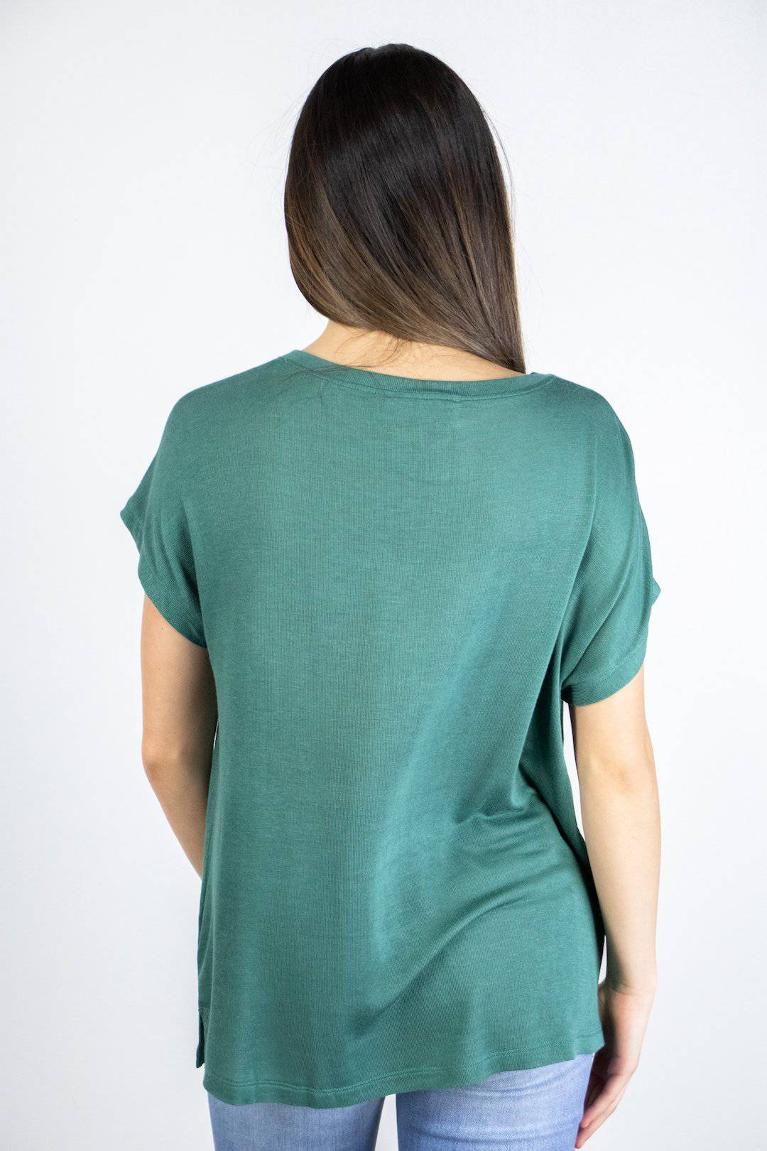 Teal Short Sleeve Pocket Tee - Select Trends Boutique