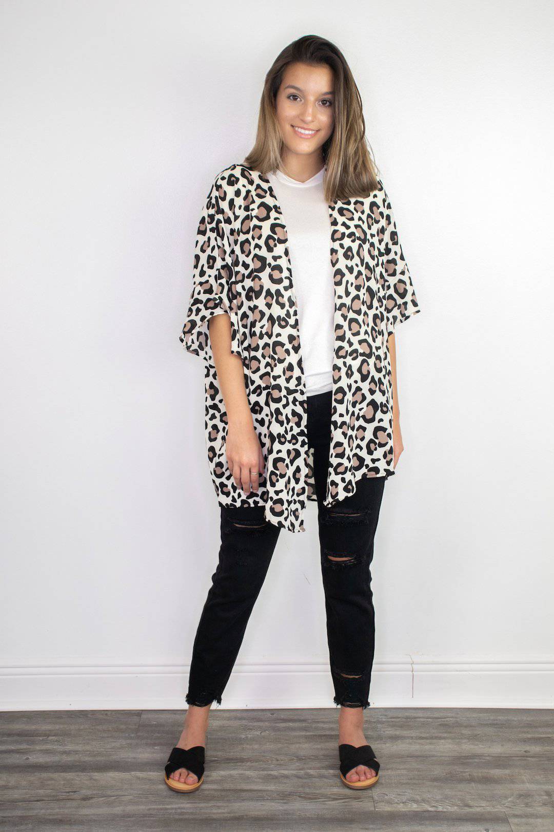 The Sassiest Flowy Leopard Print Kimono - Select Trends Boutique
