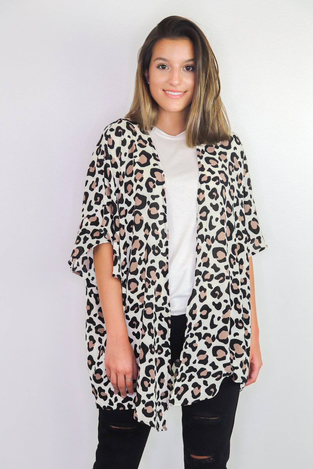 The Sassiest Flowy Leopard Print Kimono - Select Trends Boutique