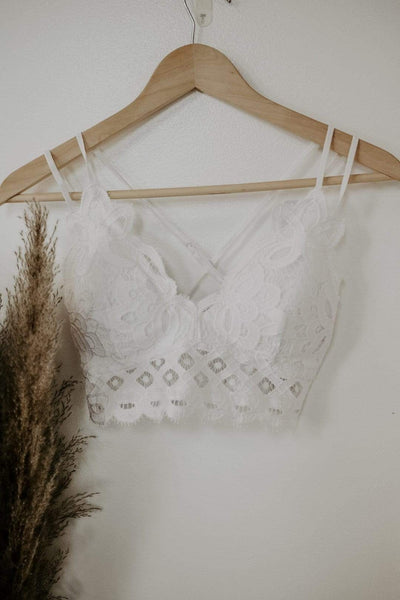 White Lace Me Up Bralette - Select Trends Boutique