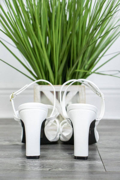 White Strappy Toe Loop Heel - Select Trends Boutique