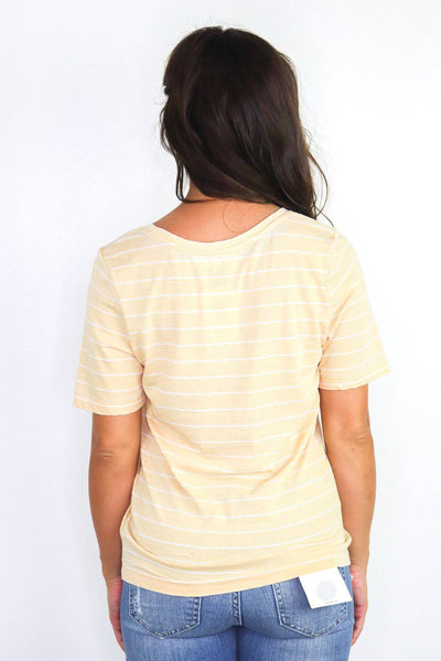 Yellow & Cream Striped Top - Select Trends Boutique